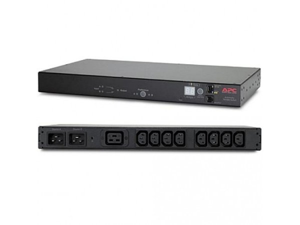 APC Rack ATS, 20A/208V, 16A/230V, C20 IN, (8)C13(1) C19 OUT AP7723